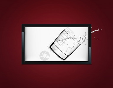 绞刑液晶显示器挂在墙上的黑色LCD电视屏幕宽的图片
