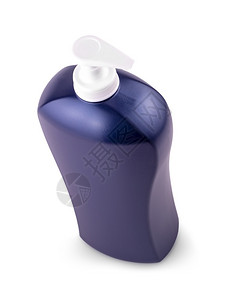 身体干净的塑料清洁蓝色瓶与分配器在白色塑料清洁蓝瓶与分配器在白色种人图片