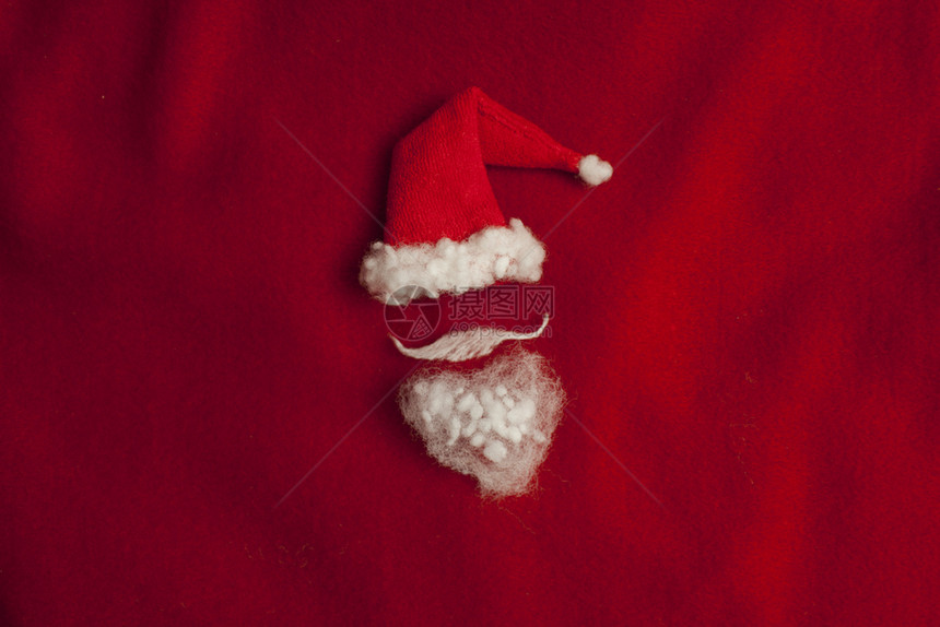 趋势假期白色的红圣诞帽底最低限量主义图片