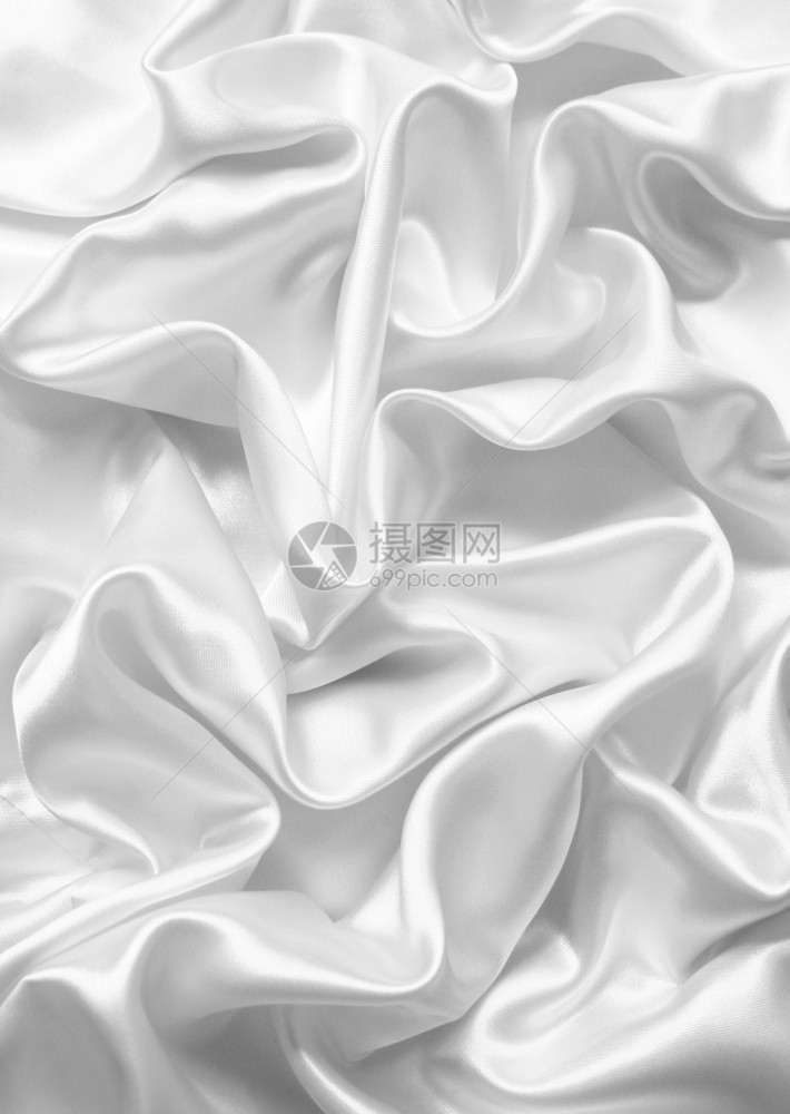 寝具折痕平滑优雅的白色丝绸或可以用作婚礼背景投标图片