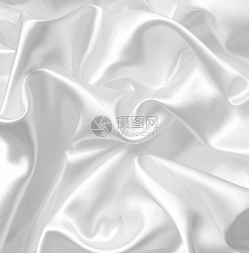 艺术曲线海浪平滑优雅的白色丝绸或可以用作婚礼背景图片