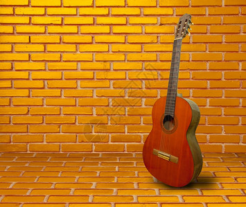 旧墙上的西班牙吉他戏剧老的弗拉门戈图片