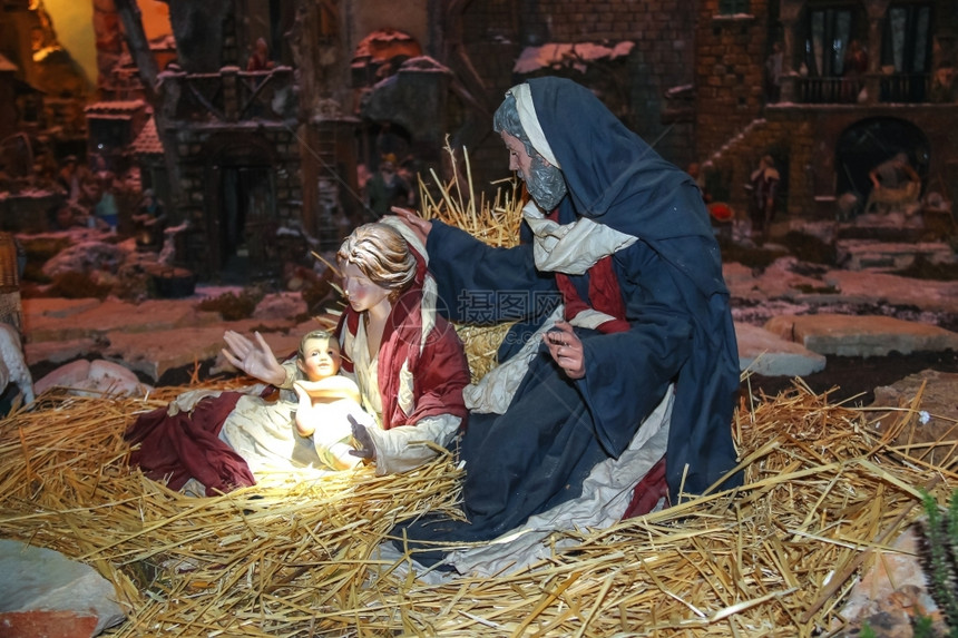 宗教的父亲圣经诞现场基督玛丽和约瑟夫图片