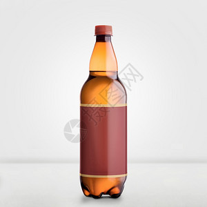 棕色啤酒瓶模型上白色孤立空标签清除广告贮藏啤酒图片