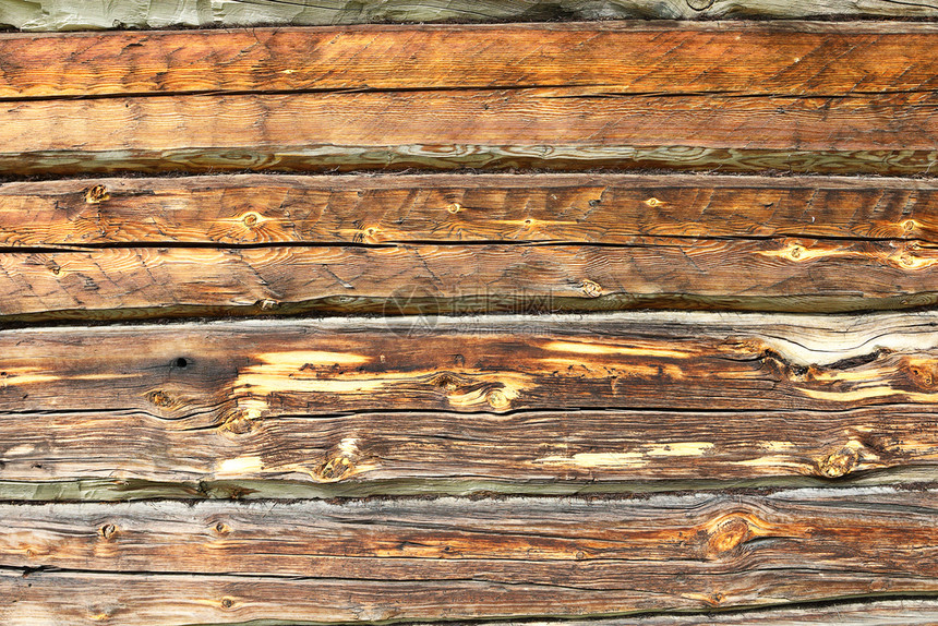 老的粮食建筑学旧原木屋上的棕色树皮图纸纹理视设计建筑背景图片