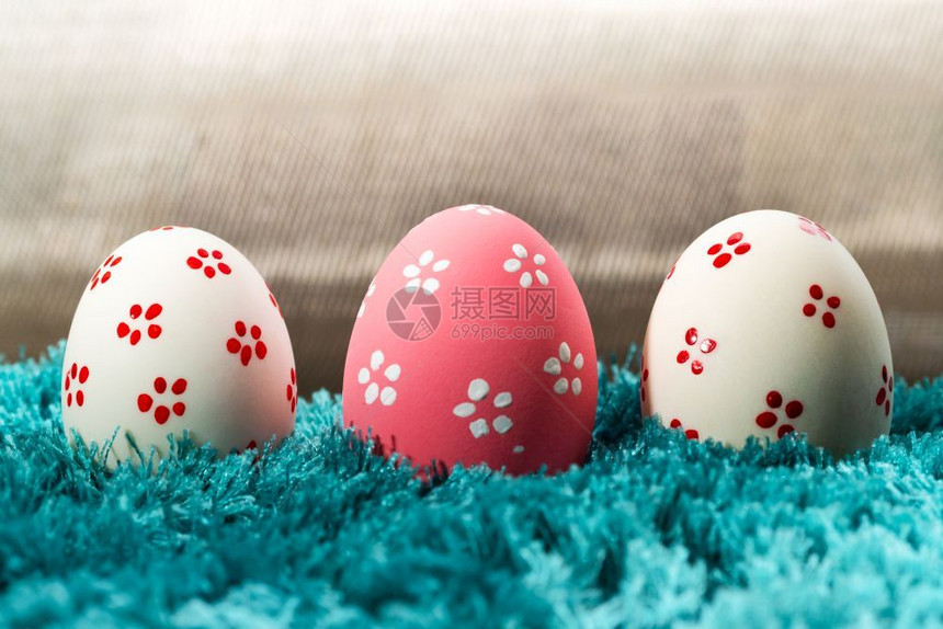 传统的象征假期复活节鸡蛋日快乐的打猎装饰品图片