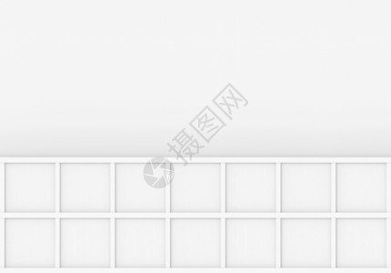 插图质地3d使白色灰墙壁上的白木方格板具有现代最低值内部的设计图片