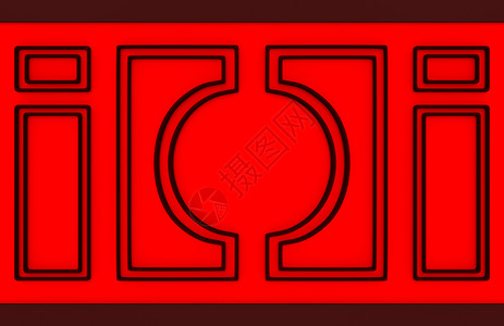 形象的几何屋3d提供现代东方古典风格设计图案红色墙壁背景图片