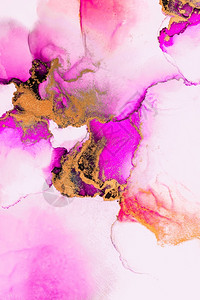 颜色白的高纸上大理石液体水墨艺术画的粉红金抽象背景高质量纸张纹理上的原始艺术品水彩酒精墨画的图像纸上大理石液体水墨艺术画的粉红金背景图片