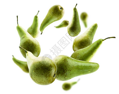 一种小吃绿色泥炭在白背景上飘浮绿色泥豆在白背景上飘浮水果图片