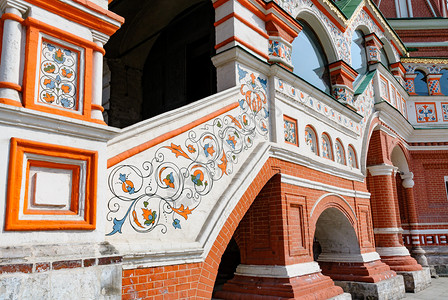 建造俄罗斯莫科圣巴西尔柯大教堂彩色墙壁的详情58皮卡著名的图片