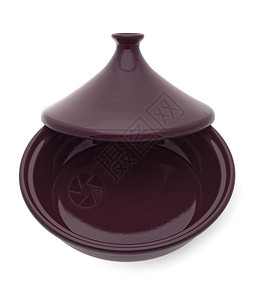 马拉喀什碗棕色的摩洛哥传统陶瓷标签条白底孤立于世色背景的摩洛哥图片