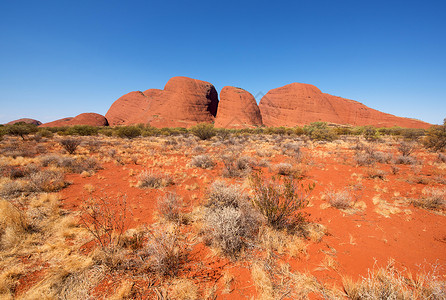 卡塔丘塔澳大利亚北部地区Olgas的KataTjuta土著原住民圆顶背景
