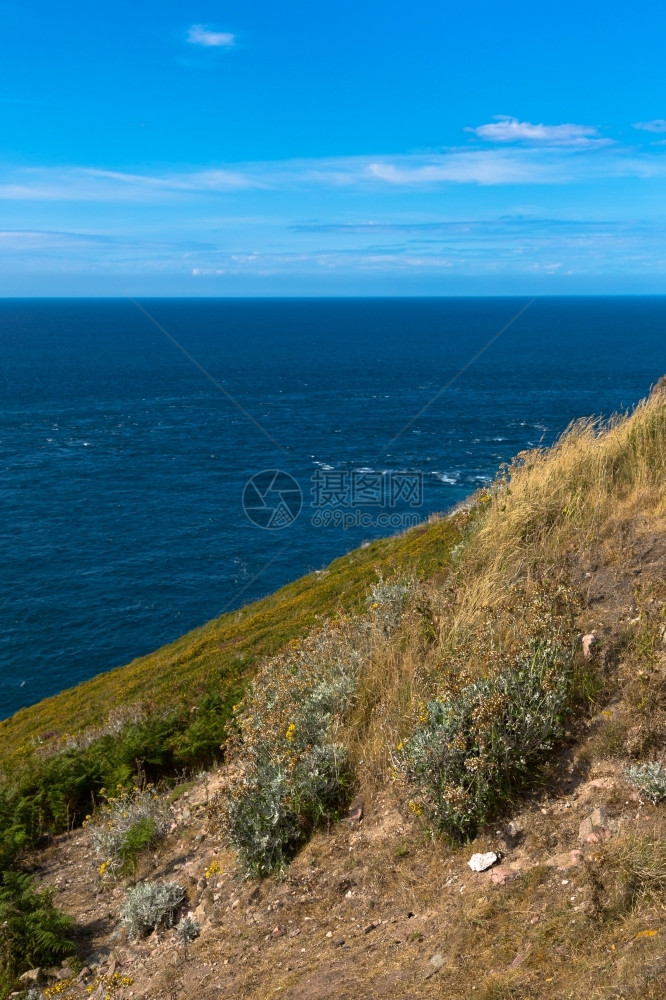地平线采取法国大西洋海岸滩的风景法国大西洋海岸蓝色的图片