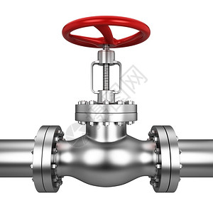 工业的商白色背景上孤立的金属阀门3d插图压力图片