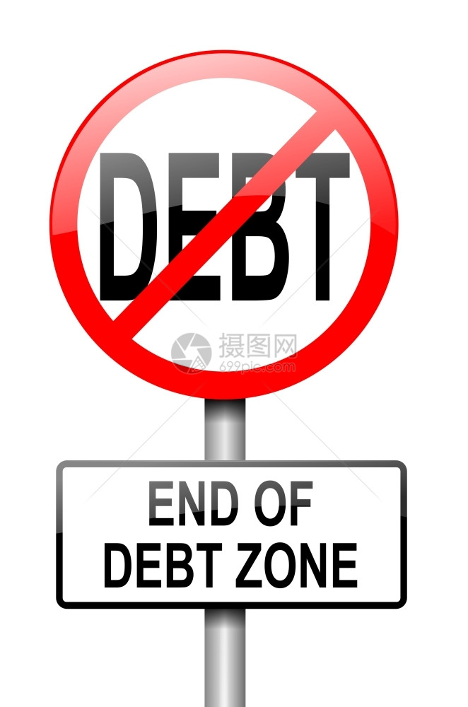 贷款希望描述红白路标志的无债务概念说明WhiteBritform插图图片