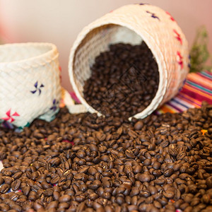 布朗咖啡豆背景图片