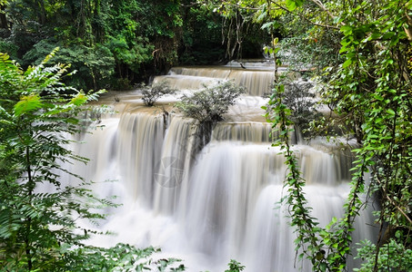 泌尿系结石荒野新鲜的风景优美泰国热带雨林瀑泰国背景