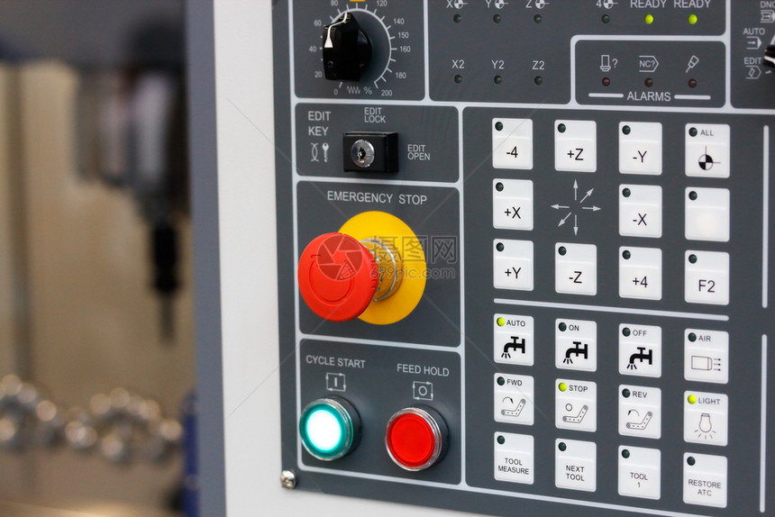 功能Cnc碾磨中心控制面板选择焦点金属机械图片