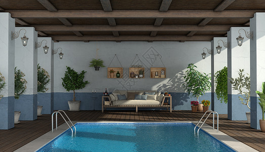 壁柱室内游泳池设计图片