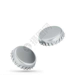 苏打银白色背景上孤立的空白瓶盖模拟3d插图背景图片