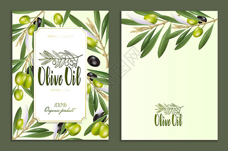 处女天性向量产品设计广告海报明信片笔画橄榄油制品标签的广告海报明信片和标签绿色设计图片