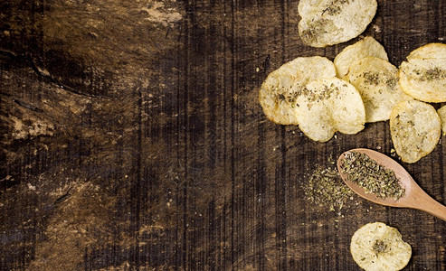 食谱使用复制空间香料的顶层土豆薯片盘子最佳图片
