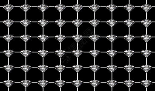 瓦克拉霍马3d使无缝卢苏里金刚石结构网格在黑色背景上隔离剪切路径克拉礼物水晶设计图片