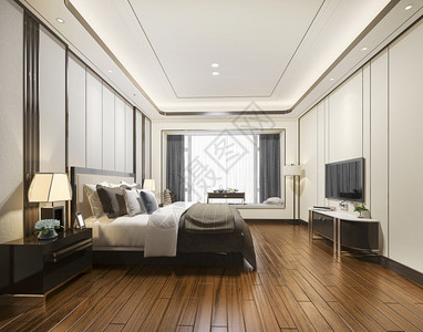明亮的3d在酒店提供豪华现代卧室套房沙发灯图片