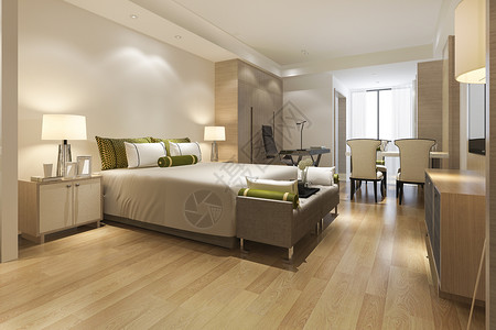 墙3d在酒店提供豪华现代卧室套房家住宅背景图片