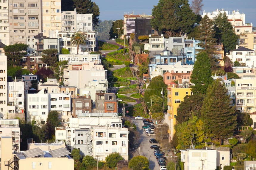 北远景世界位于美国加利福尼亚州旧金山俄罗斯的伦巴德街图片