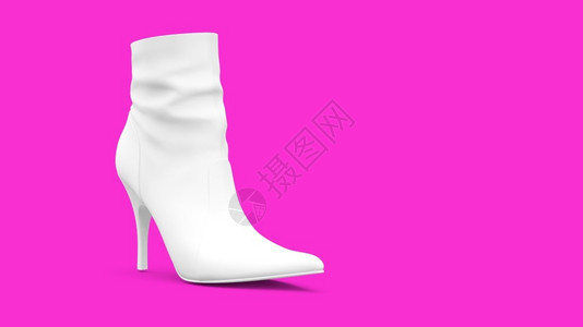 3d适合你美容设计元件的白色高跟鞋魅力内部的插图高清图片
