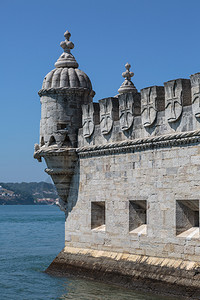 葡萄牙里斯本Tagus河上的Belem塔的详情传统教科文组织世界图片