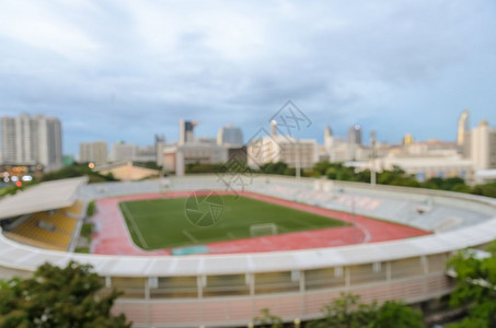 抽象的足球体育场空中观看摘要模糊的图像以作为背景运动质地图片