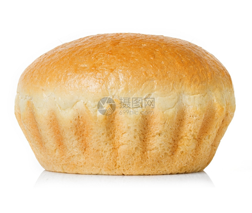 吃白色上孤立的大型面包可口酵母图片