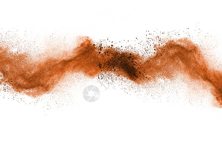 白色的抽烟背景孤立的褐粉末爆炸冻结背景图片