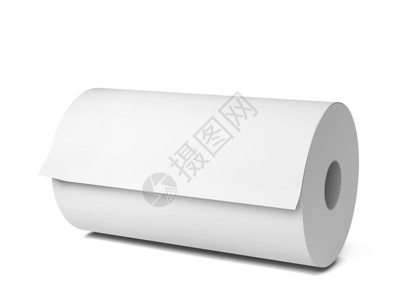 纤维素金融白色背景上孤立的空白纸卷3d插图洗手间家庭设计图片