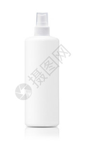 凝胶泡沫白色背景的防菌塑料瓶子配有剪切工作路径喷雾器人类图片