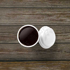 饮料香气咖啡杯的顶端景色用木制背隔绝的盖子遮住庄稼图片