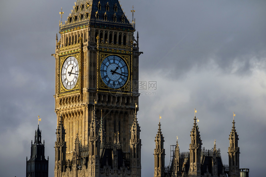 夜晚历史伦敦与大本和英国议会厦的伦敦天际连线城市图片