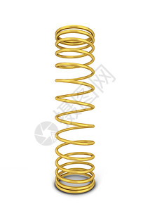 螺旋铁弹跳白色背景上孤立的金属弹簧3d插图震惊工业的插画