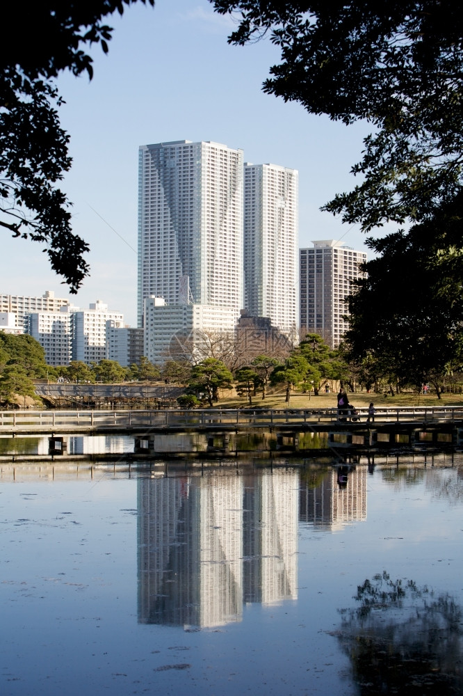 日本东京市建筑和花园东京市大楼和花园旅行现代的城市图片