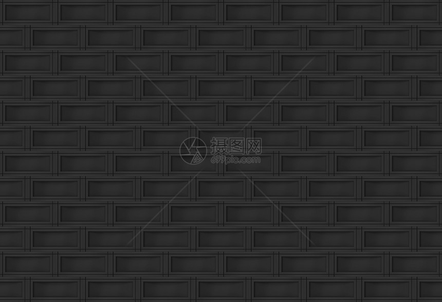 结构体外部的现代3d使黑暗矩形砖块的墙壁设计背景变得天衣无缝图片