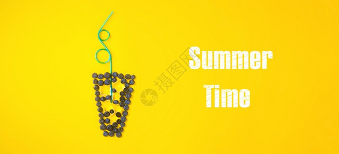 夏日蓝莓创意静物背景图片