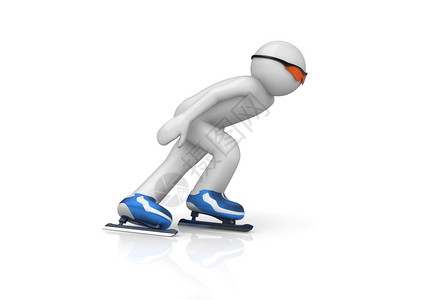 退缩白色背景序列中的Skater3d孤立字符选手奥林匹克运动会图片