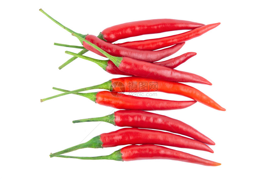 红辣椒或以白色背景与剪切路径隔离火热智利墨西哥图片
