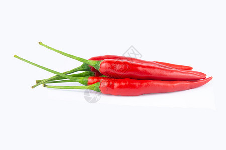 食物智利红辣椒或以白色背景与剪切路径隔离或者图片