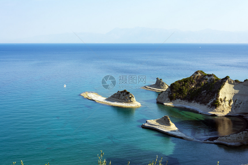 夏天希腊科孚岛德拉斯蒂角是希腊科孚岛最北端的德拉斯蒂角欧洲晴天图片