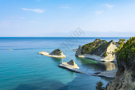 凯尔基拉希腊科孚岛德拉斯蒂角是希腊科孚岛最北端的德拉斯蒂角海滩观光夏天背景