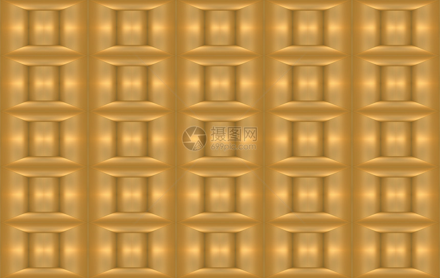 质地希望3d提供无缝奢华黄金平方格图案墙壁纹理背景闪亮的图片